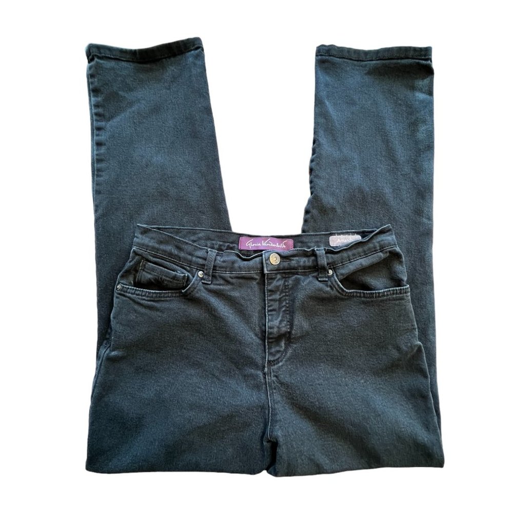 Gloria Vanderbilt Jeans Women 8 Black Mid Rise Stretch (Sz8 W30 L28)